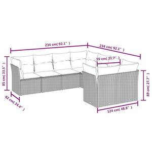 Conjunto de Sofás de Jardín en Blanco Crema y Negro - Product Image 3