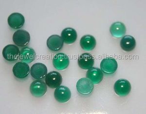 Fournisseur de cabochons calibrés en vrac à dos plat rond en onyx vert naturel de 8mm au prix d'usine pierres pour la fabrication de bijoux fins - Product Image 1