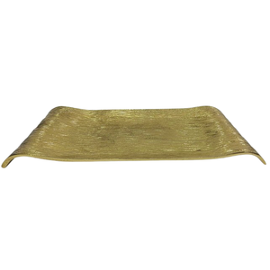 Plateau de service vintage en métal avec poignées en bois, plateau rectangulaire décoratif en métal pour la décoration des hôtels et restaurants - Product Image 3