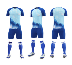 Tenue de football personnalisée 2026 avec impression numérique, ensemble complet, 100 % polyester, couleur dégradée, col en V, unisexe, adulte - Product Image 5
