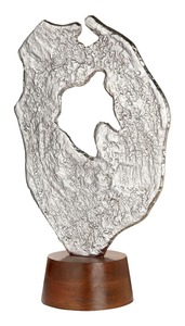 Abstract Metal Sculpture Irregular Shape Handmade Artistic <b>Decor</b> Contemporary Design Tabletop Living Room Display - Product Image 3