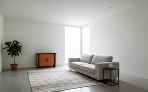 Buffet moderne à 2 portes en chêne massif pour salon - Rangement résistant à l'eau avec design minimaliste - Product Image 3