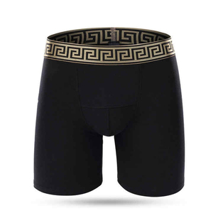 Calzoncillos bóxer de cintura media para hombre, de color sólido, tejidos, transpirables, mezcla de algodón y spandex - Product Image 3