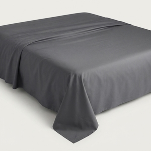 Grey Dyed Satin Bedding Set T-250 Satin 100% Cotton Solid Woven Breathable All-Season Simple Style Home Use - Product Image 2