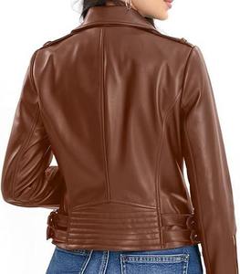 Trendy Fashion Wholesale Women Leather <b>Jackets</b> Stand Collar Winter wear Women Leather <b>Jackets</b> Genuine - Product Image 5