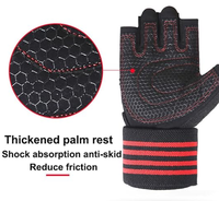 Gants d'entraînement d'extérieur respirants à demi-doigts pour la musculation, la gym, le fitness, les haltères, unisexe, en polyester