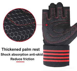 Breathable Half Finger Outdoor Training Gloves Lifting Workout Weightlifting Gym Fitness <b>Dumbbell</b> Unisex Polyester - Product Image 3