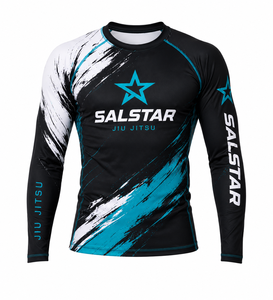 เสื้อคอมเพรสชั่นคุณภาพสูงสำหรับผู้ชาย Salstar แห้งเร็ว สปอร์ต ปรับแต่งโลโก้ได้ พิมพ์ลายแบบ Sublimation คอกลม เสื้อรัชการ์ด สำหรับออกกำลังกาย - Product Image 1
