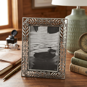 Falah International Photo <b>Frame</b> Unique Antique Metal Picture Holder Durable Home Decor Trending Wedding Anniversary Photo <b>Frame</b> - Product Image 1