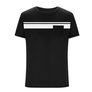 เสื้อยืดคอกลมโอเวอร์ไซส์สำหรับผู้ชายไซส์ใหญ่ ผ้าเจอร์ซีย์ถักลายบล็อกสี 100% ผ้าฝ้าย แขนสั้น มีกระเป๋า เป็นมิตรกับสิ่งแวดล้อม แห้งเร็ว - Product Image 5