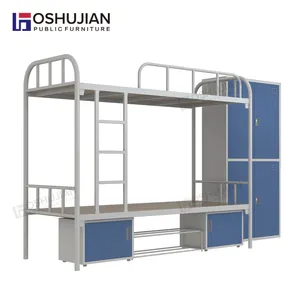 Apartamento de Metal para empleado de la universidad, cama doble con escalera, litera de acero, 2 personas