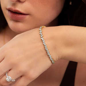 Customizable Silver <b>Bracelet</b> Lab Grown Diamonds DEF Color VVS VS Clarity 12 Gram 6 Carat Trendy High Quality Wholesale Price - Product Image 5