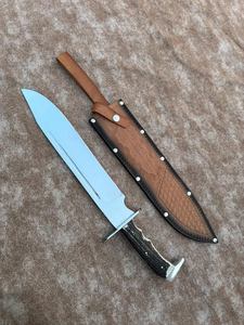 Couteau Bowie à pointe tombante en acier Damas de haute qualité, fait main, manche en bois de cerf, étui en cuir, couteau de survie, couteau utilitaire, couteau de chasse - Product Image 4