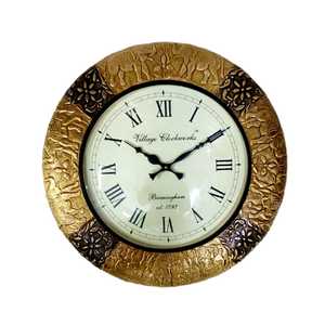 Handcrafted Metal Gold Plated Quartz Needle Plaque <b>Unique</b> Look Premium Quality Modern <b>Wall</b> Decorative <b>Clock</b> - Product Image 1