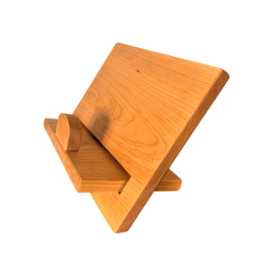 Support de livre de cuisine réglable en bois dur (chêne et érable) – Présentoir compact en bois pour recettes, idéal pour comptoir - Product Image 1