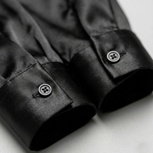 Blusa Casual para Mujer, Elegante, de Manga Larga, Satén, con Bordado en el Hombro, Estilo Urbano, Corte Regular, para Chicas - Product Image 5