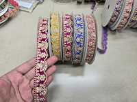 Bordure en dentelle à sequins brodée écologique, 1 pièce, polyester, couleur et largeur personnalisées, pour chaussures et sacs