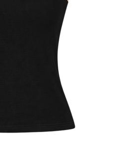 Camisole en coton noir personnalisée pour femme avec dentelle, coupe ajustée, sans manches, débardeur décontracté d'été, doux, respirant, style basique pour tous les jours - Product Image 5