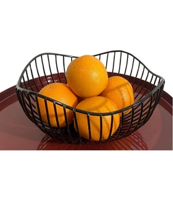 Panier de rangement en fil de fer noir pour fruits et légumes frais, organisateur de comptoir de cuisine, rangement domestique durable en métal pour la maison - Product Image 5