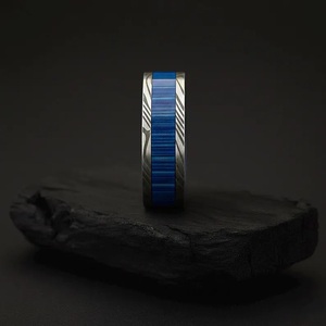 Hot Selling Handmade Wood Damascus Steel <b>Ring</b> for Men Women Wedding Band Fashion Party <b>Ring</b> Custom Latest Design OEM Supplier - Product Image 2