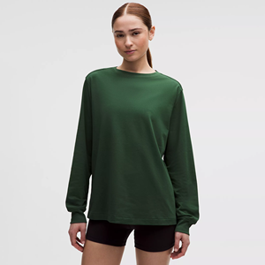 T-shirts décontractés d'été à manches longues pour femmes, couleur unie, col rond, tricotés, respirants, en coton, avec broderie, haut pour femmes - Product Image 1