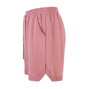 Wholesale Men Solid Pink Drawstring Shorts Casual Mid Waist Knitted Breathable With Pockets - Product Image 3