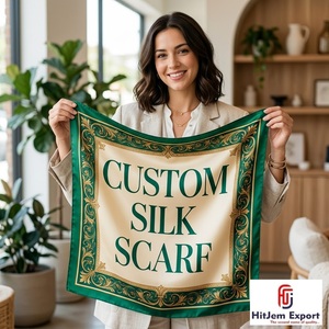 Fabricant de foulards carrés personnalisés de luxe à impression sur mesure, effet soie, châle, OEM, ODM, marque privée, usine textile en Inde - Product Image 4