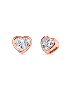 ต่างหูรูปหัวใจแบบฝังเพชรแล็บโกรว์ 0.5 กะรัต ดีไซน์แบบสตั๊ด ทำจากทอง 9K 18K สีเหลือง ขาว โรสโกลด์ และแพลตตินัม - Product Image 3