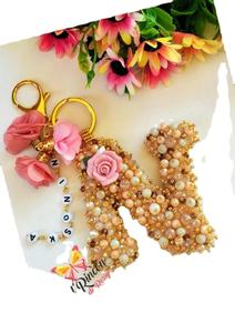 พริมอัมผลิตด้วยมือพวงกุญแจลูกปัดรูปหัวใจแบบใหม่ปักลายกระเป๋าพวงกุญแจเสน่ห์จากอินเดีย - Product Image 2