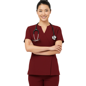 Uniforme Médico Unisex con Cierre Lateral, Conjunto de Uniforme Quirúrgico Ligero de Spandex/Algodón Transpirable para Enfermeras, Doctores y Hospitales - Product Image 1