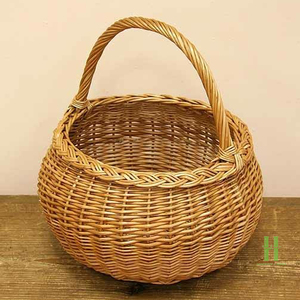 Cesta de Mimbre de Ratán Natural, Hecha a Mano, con Asa, para Decoración del Hogar, Picnic y Organización, MÁS VENDIDO - Product Image 1