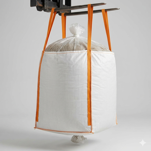 Top Skirt Bottom Spout FIBC <b>Bag</b> PP Woven Material 1 Ton <b>Bulk</b> Jumbo Sack Heavy Duty Packaging for Sand Grain Powder Storage Safe - Product Image 1