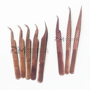 Pince à épiler pour extensions de cils RMI Diamond Grip Rose Gold Plasma, en acier inoxydable, pointe lisse de précision, 10 mm, logo Leaser - Product Image 3