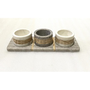 Grand bol pour animaux de compagnie en marbre sculpté, style nordique moderne, plateau décoratif en pierre, finition polie brillante, prix de gros, Park French Storage Nuts Bowls - Product Image 1
