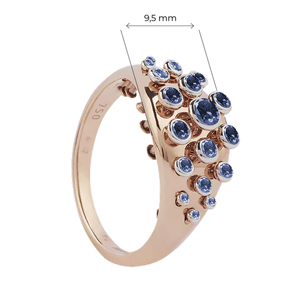 Flower Cluster Sapphire <b>Ring</b> 18K Solid Gold Women Luxury Everyday Wear - Product Image 3