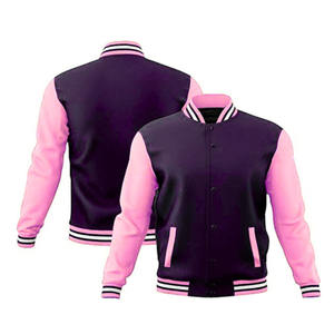 Men's Winter Varsity <b>Jacket</b> Thick Breathable Polyester/Cotton Fabric Long Sleeve Stand Collar Single Button Solid Custom - Product Image 6