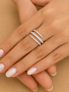 Anillo de Boda de Eternidad Completa con Micro Pavé, Chapado en Oro de 14K, con Diamantes Redondos Brillantes Cultivados en Laboratorio, a la Moda - Product Image 4