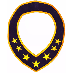 Collar de Oficial Masónico con Bordado Dorado de Alta Calidad, Bordado de Estrella Personalizado en Tela Morada, Collar de Oficial 2026 - Product Image 3