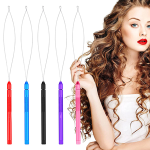 Multi Color Hair Extension Loop <b>Needle</b> Wire <b>Threader</b> Pulling Hook Set for Micro Link Silicone Beads Hair Extensions - Product Image 1
