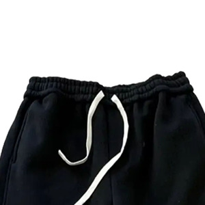 <b>Men's</b> <b>Black</b> Sweatpants Elastic Waist Drawstring Casual Fit Midweight Cotton Autumn Wear - Product Image 2