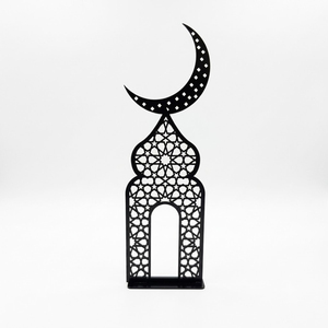 Ramadan Wooden Decor With <b>LED</b> Light Crescent Moon <b>Star</b> Laser Cut Eid Mubarak Decoration Islamic Table Top Decor Wholesale Muslim - Product Image 5
