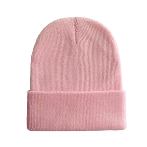 Bonnet tricoté chaud unisexe automne-hiver, bonnet à revers simple, logo personnalisé, couleur unie, bonnets tricotés 2026 - Product Image 6