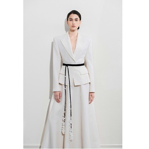 High Fashion Clothing Women <b>Blazer</b> ODM Supply ELISE FIT <b>BLAZER</b> SAND JACQUARD Textured Soft Breathable Women <b>Blazer</b> <b>Set</b> - Product Image 2