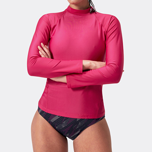 Women's <b>Long</b> <b>Sleeve</b> Rashguard Surfing <b>Swimsuit</b> 100% Polyester UPF50+ Front Logo - Product Image 3