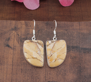 ต่างหูพลอยแจสเปอร์ธรรมชาติ ชุบเงินแท้ 925 ต่างหูห้อยหินบำบัด ทำด้วยมือ หรูหรา สไตล์ธรรมชาติ เหมาะสำหรับงานแต่งงาน - Product Image 6