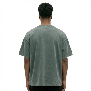 Custom Oversized Short Sleeve T-Shirt <b>Men's</b> Street Style Dripping Print Jersey Cotton O-Neck Front Logo - Product Image 5