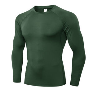 T-shirt de sport de haute qualité à coupe ajustée, à compression, à manches longues, à séchage rapide, personnalisable, pour hommes, pour la course à pied et l'entraînement - Product Image 3