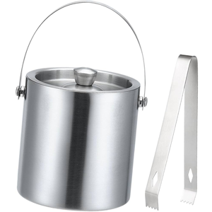 Seau à glace en acier inoxydable poli miroir, conteneur à glaçons, refroidisseur à vin et champagne avec poignées, seaux à glace en cuivre - Product Image 4