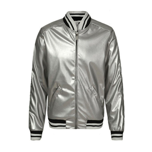 Chaqueta de Satén Ligera con Cierre Completo, Diseño Moderno con Cuello Alto, Corte Holgado, Exterior de Algodón, Forro de Algodón - Product Image 1
