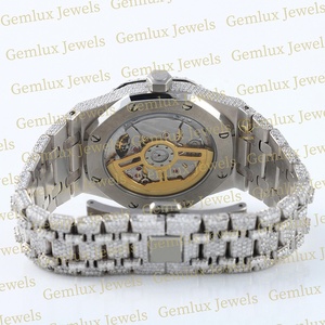 Luxury Wear D VVS Moissanite Diamond Pass Diamond Tester Iced Out Cadran arabe Date automatique Montre en diamant pour hommes - Product Image 5